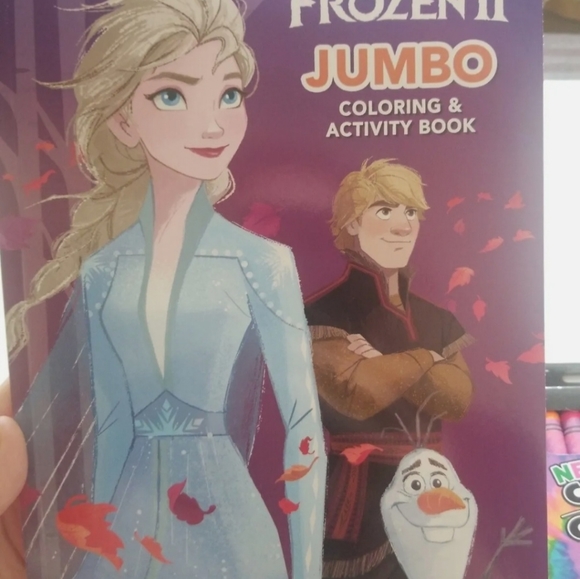 Disney Frozen II Jumbo Coloring Book Gift Set Comes With Coloring Crayons - Picture 3 of 3
